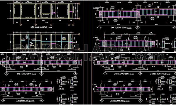 1 year ago
                

                
             776308. Download free CAD structural drawings for a 4.5m x 15.7m reinforced concrete townhouse construction
