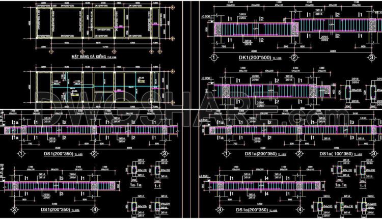 308. Download Free Cad Structural Drawings For A 4.5m X 15.7m Reinforced Concrete Townhouse Construction