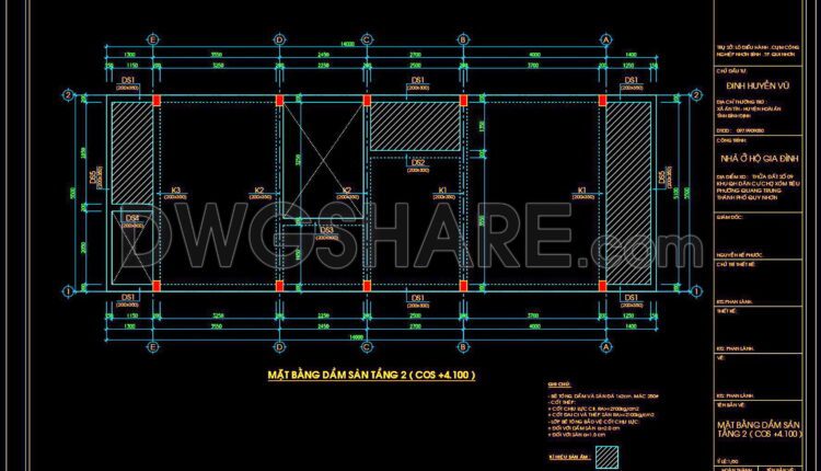 310. Download Free Cad Structural Drawings For A 5.5m X 14m Reinforced Concrete Townhouse Construction (4)