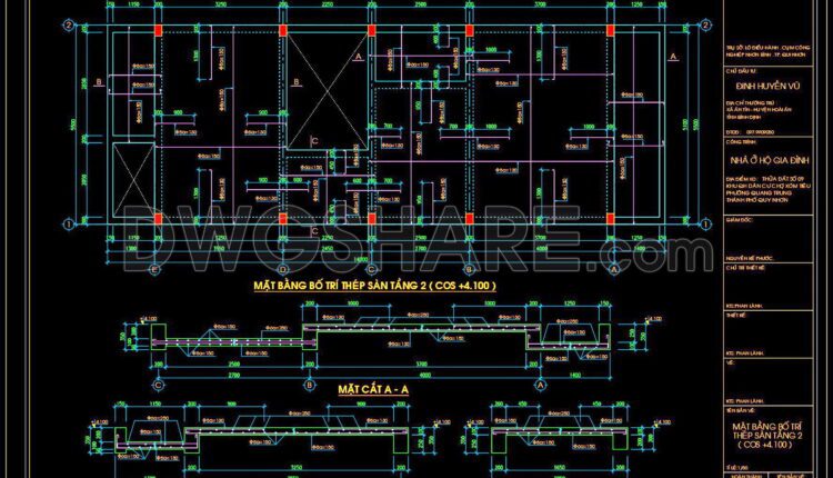 310. Download Free Cad Structural Drawings For A 5.5m X 14m Reinforced Concrete Townhouse Construction (5)