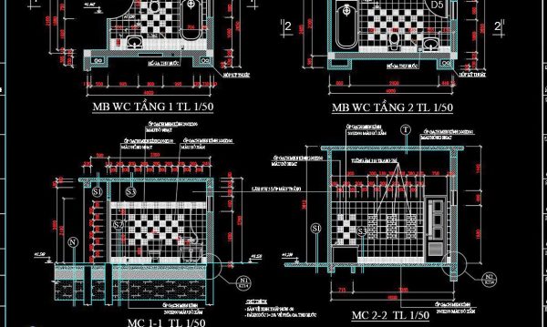 1 year ago
                

                
             608336. Free download of CAD technical drawings for the construction of bathrooms in townhouses