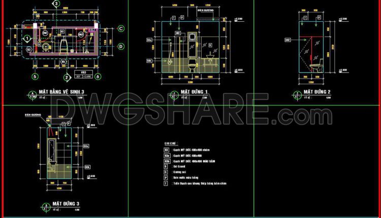 337. Free Download Of Cad Technical Drawings For The Construction Of Bathrooms In Townhouses (3)