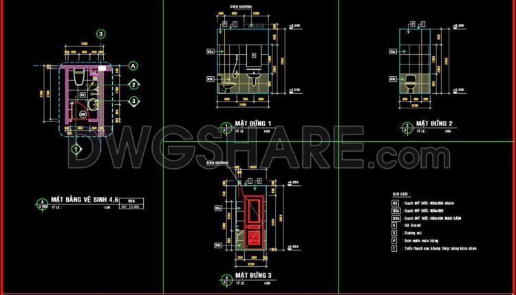 337. Free Download Of Cad Technical Drawings For The Construction Of Bathrooms In Townhouses (5)
