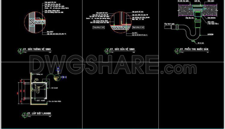 337. Free Download Of Cad Technical Drawings For The Construction Of Bathrooms In Townhouses (6)