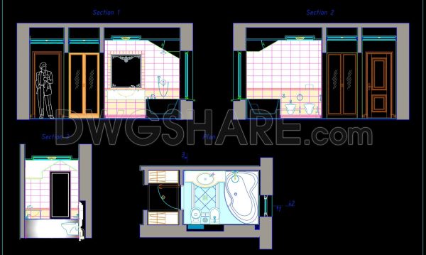 1 year ago
                

                
             454342. Download Free CAD Drawings for the Detailed Design of a Public Restroom
