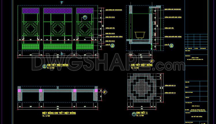 381. Download Of Cad Drawings Of Asian-style Architectural Details (3)