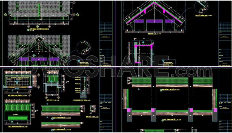 381. Download Of Cad Drawings Of Asian-style Architectural Details