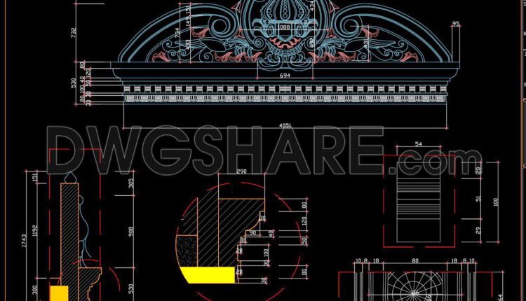 388. Download Of Cad Drawings Of European Classical Architectural Details (13)