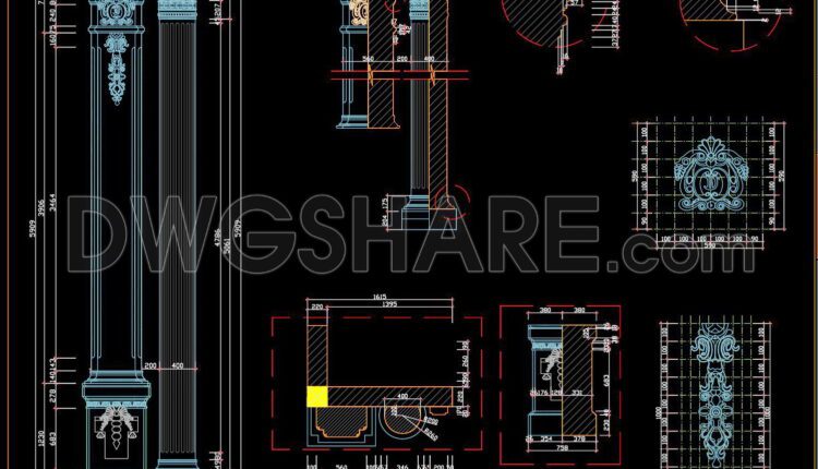 388. Download Of Cad Drawings Of European Classical Architectural Details (3)