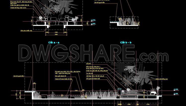 46. Cad Drawings Of Landscape Water Feature Details In The Coffee Shop (1)