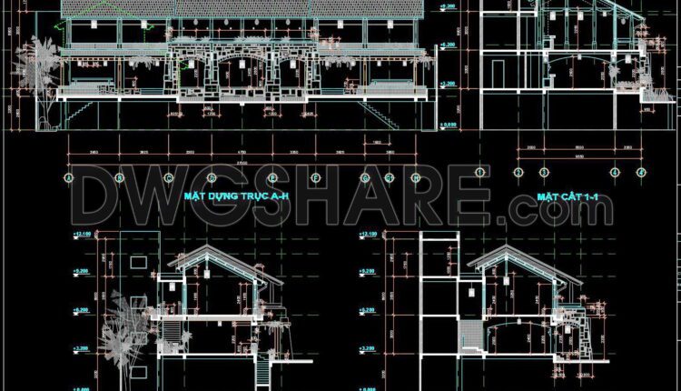 46. Cad Drawings Of The Elevations And Sections Of The Coffee Shop (1)