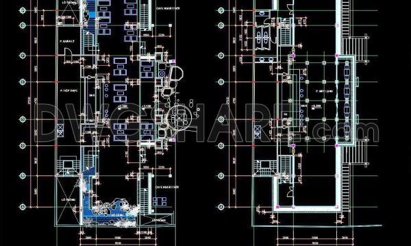 1 year ago
                

                
             6,17846. Free download of CAD drawings for the Net Viet coffee shop floor plan with an area of 600m2