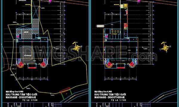 49. Free Download of CAD Floor Plan Design for a 3800m2 Wedding Restaurant
