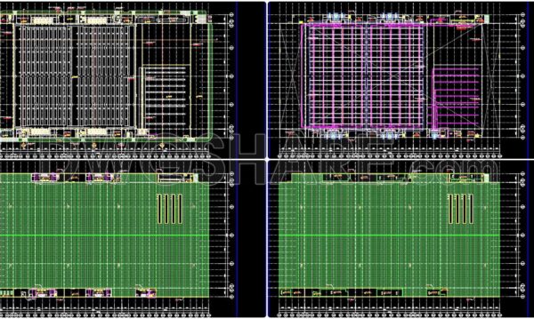 53. Free download of CAD floor plan drawings for a factory with dimensions 154m x 275m
