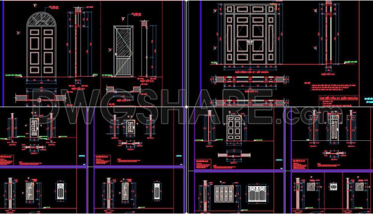 650. Detailed Cad Drawings Of Doors, Windows For Download