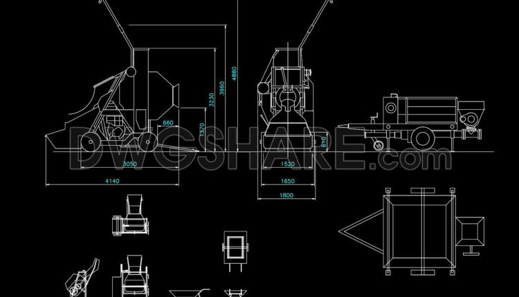 90. Free Download Of Cad Drawings For Concrete Equipment
