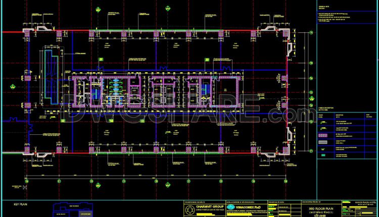 103. Free Download Of Typical Floor Plan Cad Drawing – Hanoi Plaza Office Block
