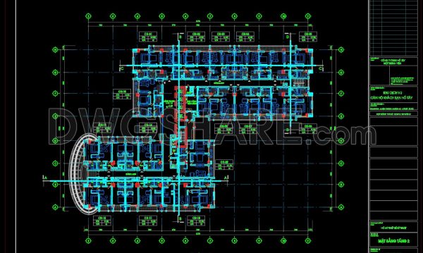 108. Download Free CAD Floor Plan of a 5-Star Hotel with a 4600m2 Area