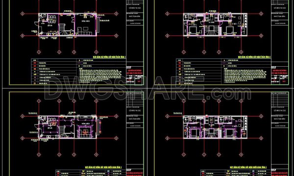 116. CAD drawings for detailed electrical designs for a 3-story townhouse