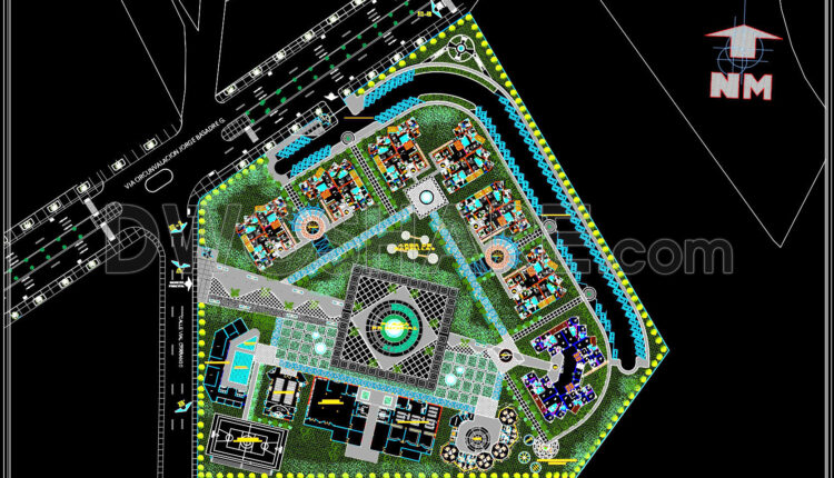 137. Free Download Of Garden Landscape Cad Drawing For Sustainable Residential Complex