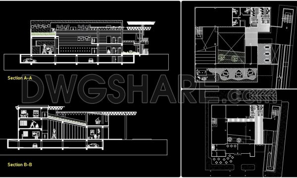 1 year ago
                

                
             2,14515. Free Download CAD Drawing – Small Museum with Basement Parking