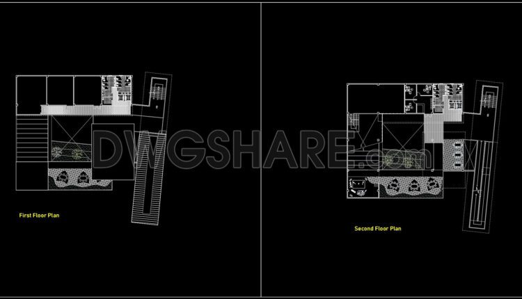 15. Free Download Cad Drawing – Small Museum With Basement Parking (3)