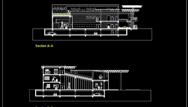 15. Free Download Cad Drawing – Small Museum With Basement Parking (4)