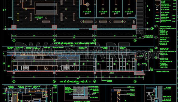 168. Detailed Restaurant Kitchen Cad Drawings – Free Download (1)