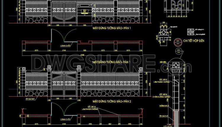 181. Download Cad Drawings For Technical Design And Construction Of Gate And Fence For Townhouse