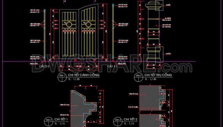 183. Download Cad Drawings For Technical Design And Construction Of Gate And Fence For Townhouse (3)