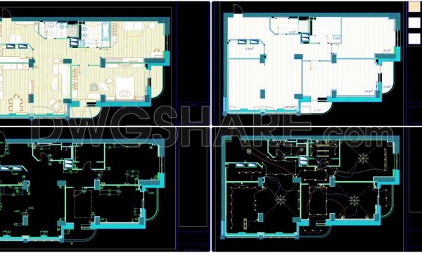 1 year ago
                

                
             1,084249. Free download of CAD construction drawings for a 126m2 apartment design