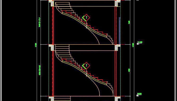 289. Free Download Detailed Cad Drawings Of Townhouse Stairs (1)