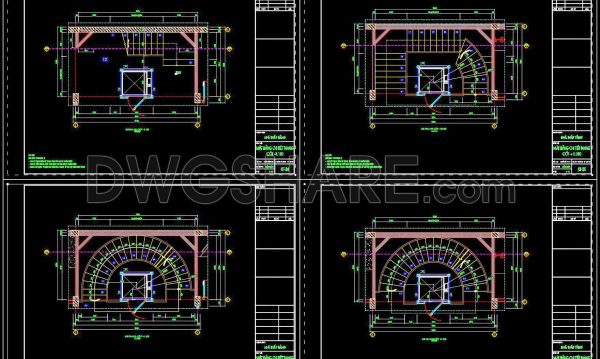 289. Free Download detailed CAD drawings of townhouse stairs