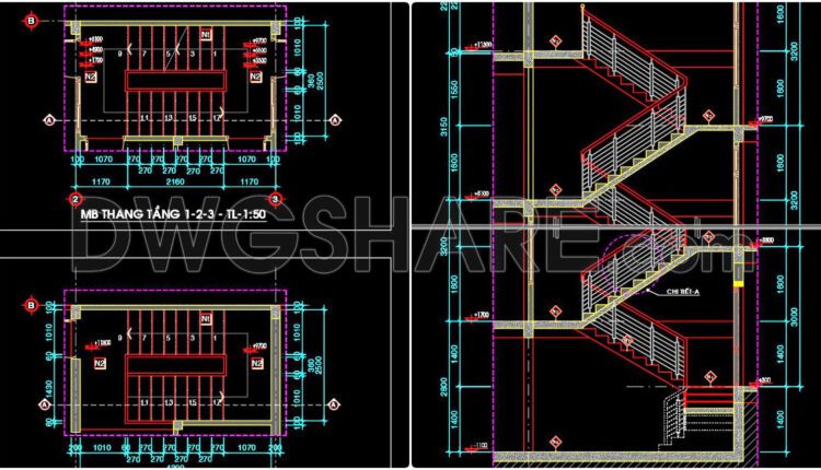 296. Free Download Detailed Cad Drawings Of Townhouse Stairs