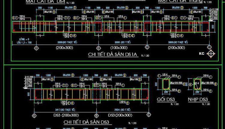 313. Download Free Cad Structural Drawings For A 3m X 11m Reinforced Concrete Townhouse Construction (1)