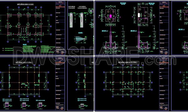 315. Download free CAD structural drawings for a 9.7m x 16.8m reinforced concrete townhouse construction