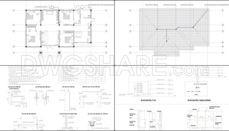 332. Free Download Of Mechanical And Electrical Construction Design Drawings For A 1-story House (3)