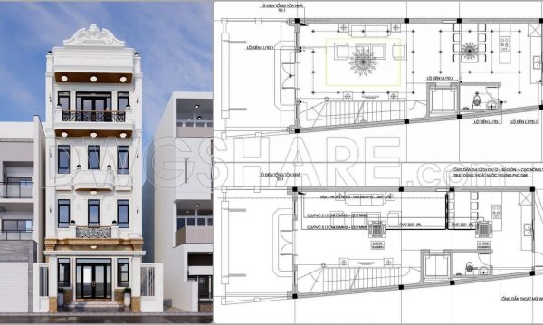 1 year ago 825333. Free Download of Mechanical and Electrical Construction Design Drawings for a 4-Story House