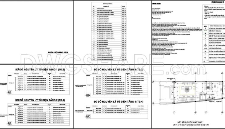 333. Free Download Of Mechanical And Electrical Construction Design Drawings For A 4-story House (2)