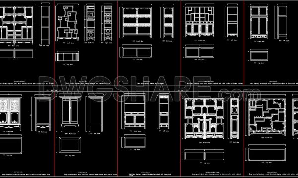 1 year ago
                

                
             1,464345. Free CAD Drawings of Traditional Chinese Wooden Display Cabinets
