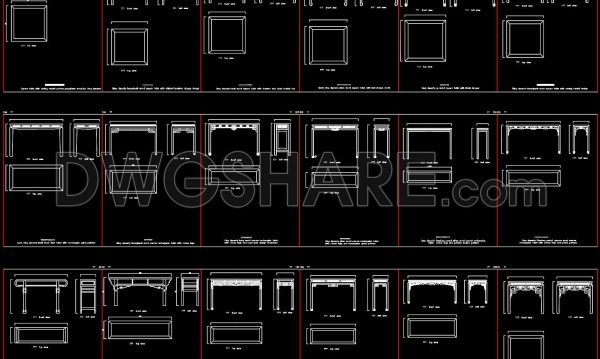 1 year ago
                

                
             1,026347. Free CAD Blocks – Chinese Tables Collection