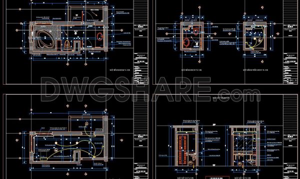 1 year ago
                

                
             681347. Free download of CAD technical drawings for the construction of bathrooms in townhouses