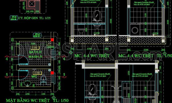 1 year ago
                

                
             435351. Free download of CAD technical drawings for the construction of bathrooms in townhouses