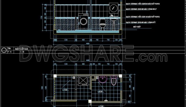 352. Free Download Of Cad Technical Drawings For The Construction Of Bathrooms In Townhouses (1)