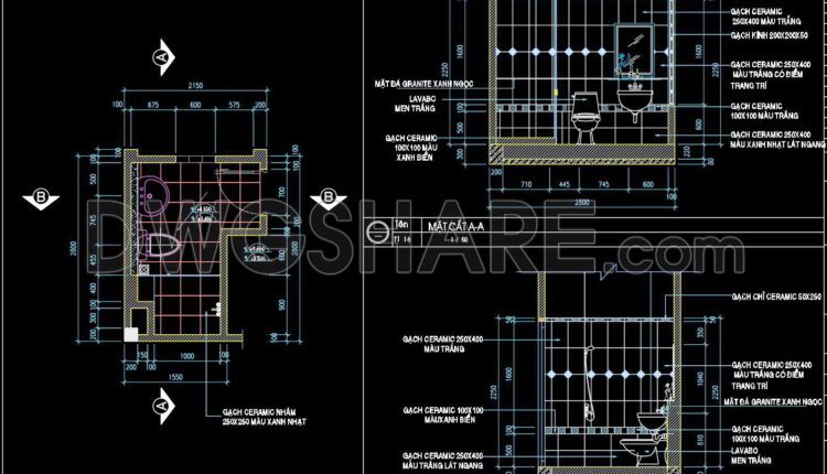 352. Free Download Of Cad Technical Drawings For The Construction Of Bathrooms In Townhouses (3)