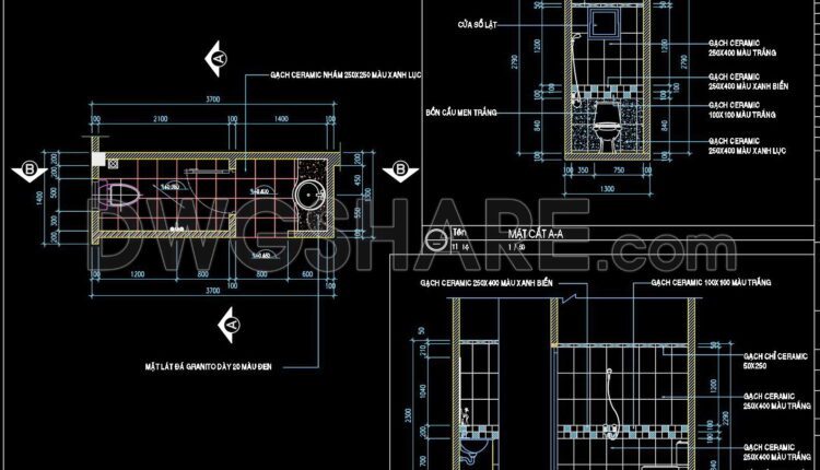 352. Free Download Of Cad Technical Drawings For The Construction Of Bathrooms In Townhouses (4)