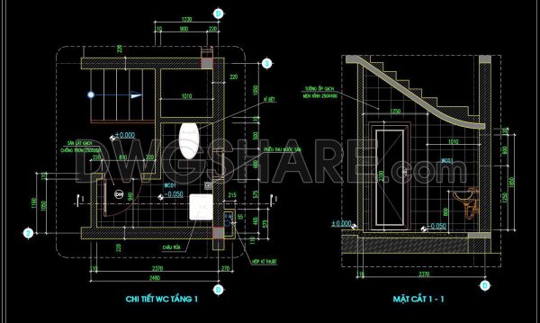 1 year ago
                

                
             362353. Free download of CAD technical drawings for the construction of bathrooms in townhouses