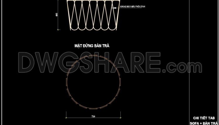 354. Free Cad Drawing Modern Tea Table Design