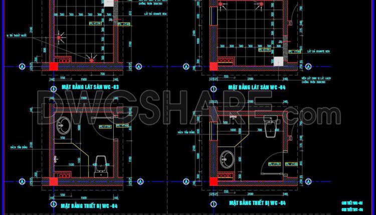 354. Free Download Of Cad Technical Drawings For The Construction Of Bathrooms In Townhouses (2)