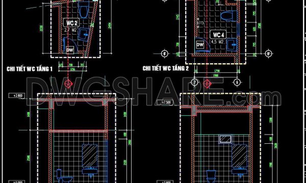 1 year ago
                

                
             325355. Free download of CAD technical drawings for the construction of bathrooms in townhouses